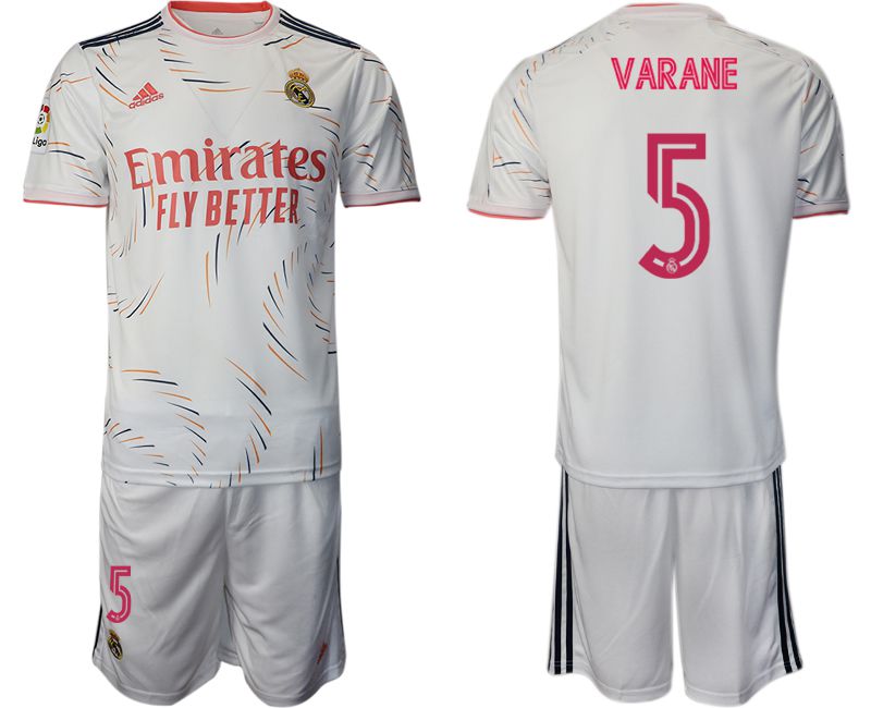 Men 2021-2022 Club Real Madrid home white #5 Adidas Soccer Jersey